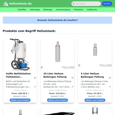 Screenshot heliumtank.de