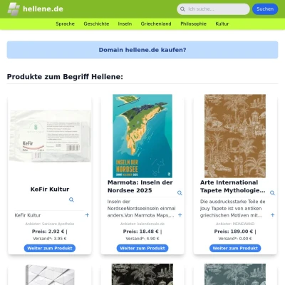 Screenshot hellene.de