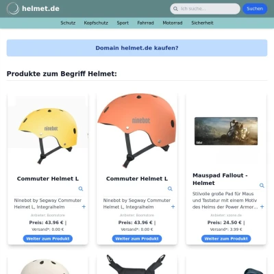 Screenshot helmet.de