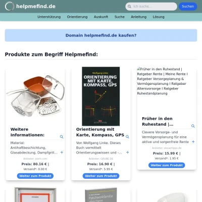 Screenshot helpmefind.de