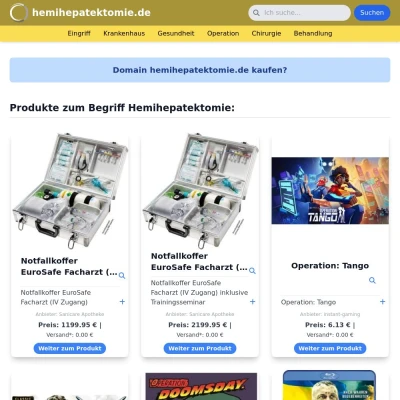 Screenshot hemihepatektomie.de