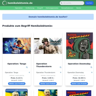 Screenshot hemikolektomie.de