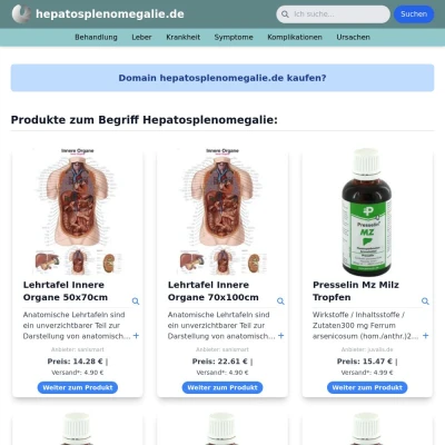 Screenshot hepatosplenomegalie.de