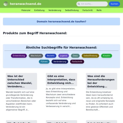 Screenshot heranwachsend.de