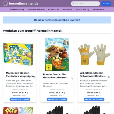 Screenshot hermelinmantel.de