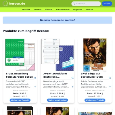 Screenshot heroon.de