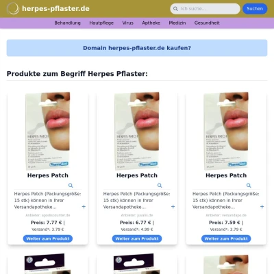 Screenshot herpes-pflaster.de