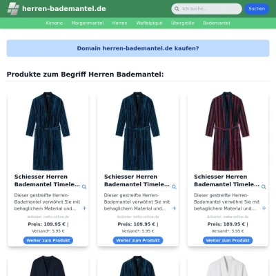 Screenshot herren-bademantel.de
