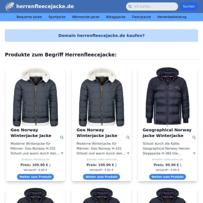 Screenshot herrenfleecejacke.de