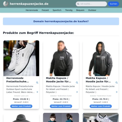 Screenshot herrenkapuzenjacke.de