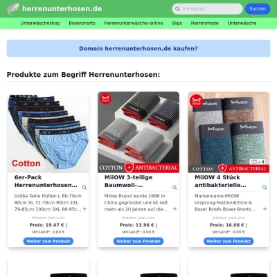 Screenshot herrenunterhosen.de