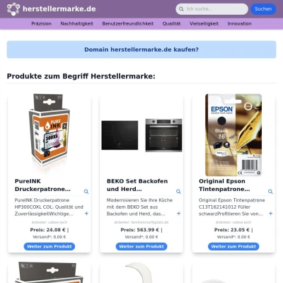 Screenshot herstellermarke.de