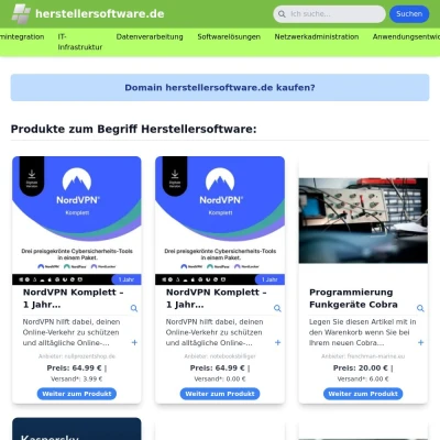 Screenshot herstellersoftware.de