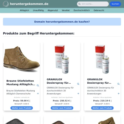 Screenshot heruntergekommen.de