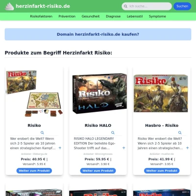 Screenshot herzinfarkt-risiko.de