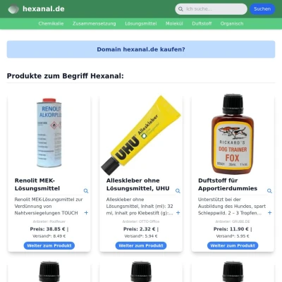 Screenshot hexanal.de