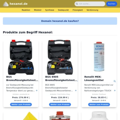 Screenshot hexanol.de