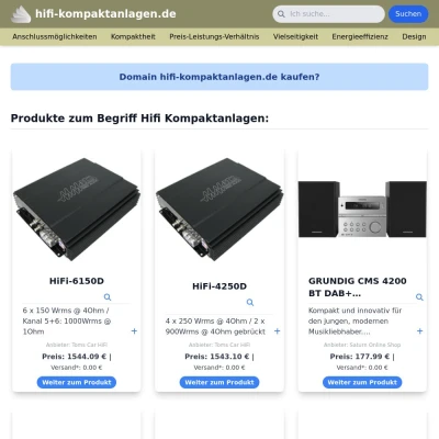 Screenshot hifi-kompaktanlagen.de