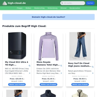 Screenshot high-cloud.de