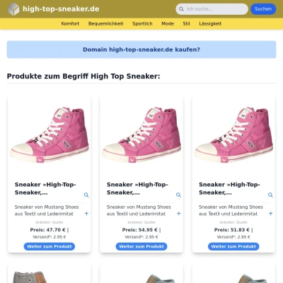 Screenshot high-top-sneaker.de