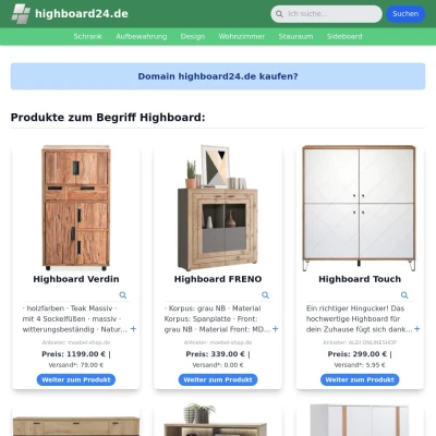 Screenshot highboard24.de
