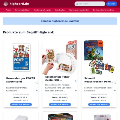 Screenshot highcard.de