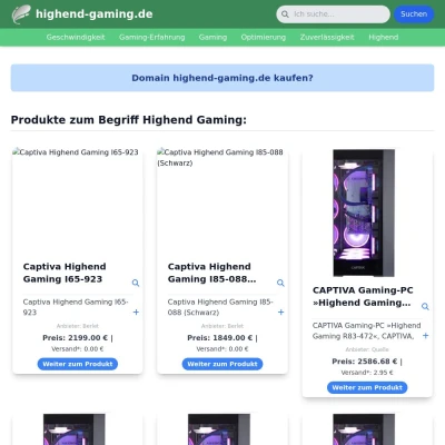 Screenshot highend-gaming.de