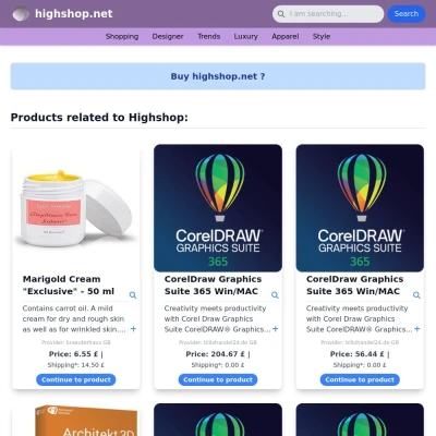 Screenshot highshop.net