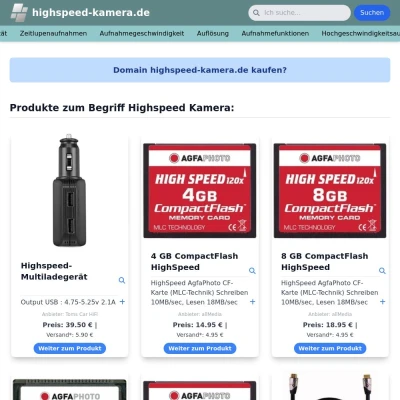 Screenshot highspeed-kamera.de