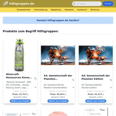 Screenshot hilfsgruppen.de