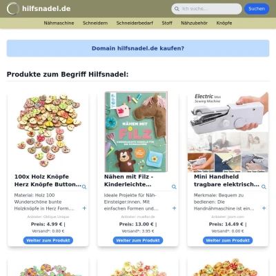 Screenshot hilfsnadel.de