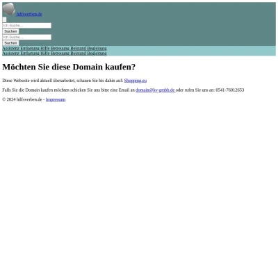 Screenshot hilfsverben.de