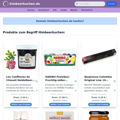 Screenshot himbeerkuchen.de