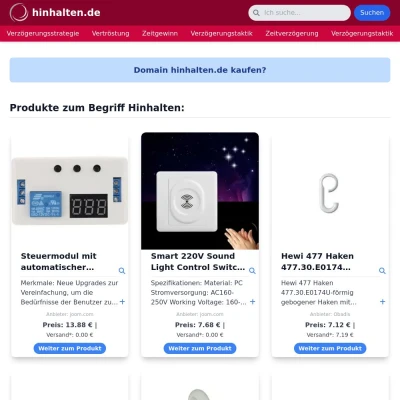 Screenshot hinhalten.de
