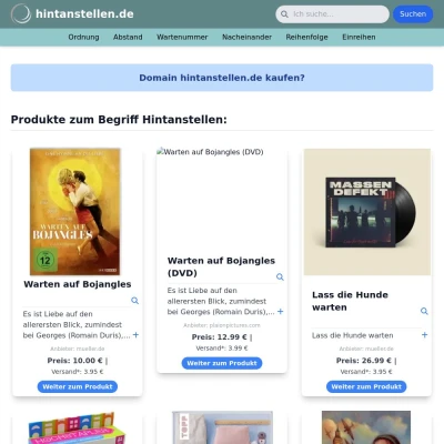 Screenshot hintanstellen.de