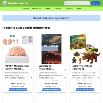 Screenshot hirntumore.de
