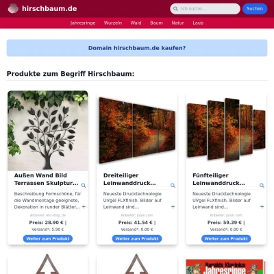 Screenshot hirschbaum.de