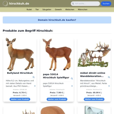 Screenshot hirschkuh.de