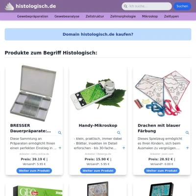 Screenshot histologisch.de
