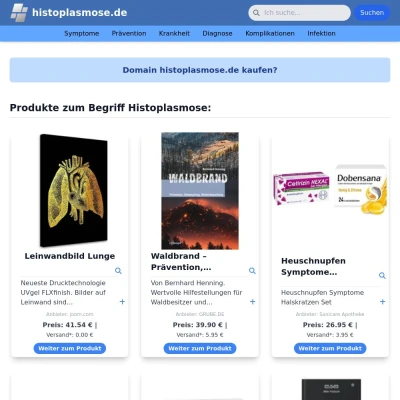 Screenshot histoplasmose.de