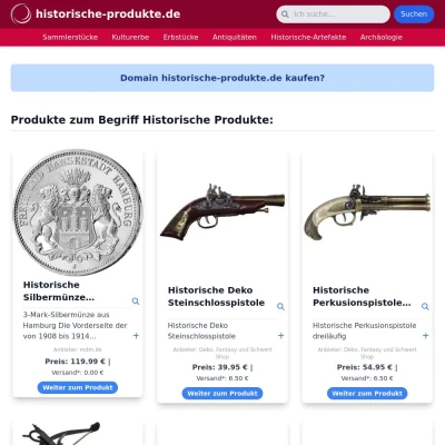 Screenshot historische-produkte.de