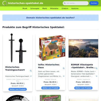 Screenshot historisches-spektakel.de
