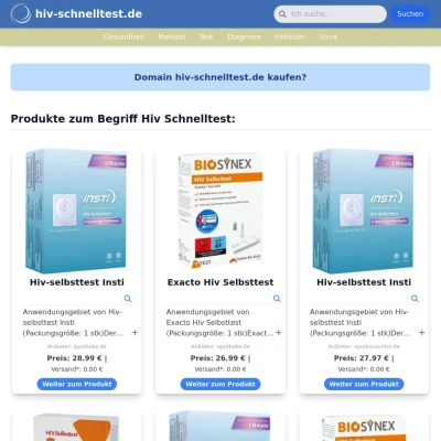 Screenshot hiv-schnelltest.de