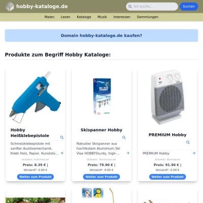 Screenshot hobby-kataloge.de