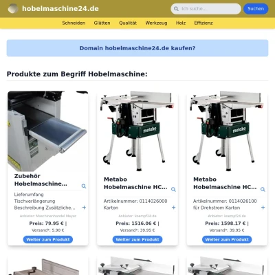 Screenshot hobelmaschine24.de