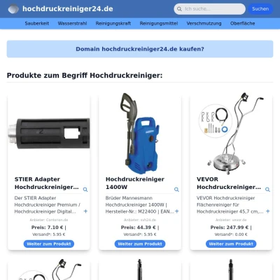 Screenshot hochdruckreiniger24.de