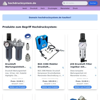 Screenshot hochdrucksystem.de