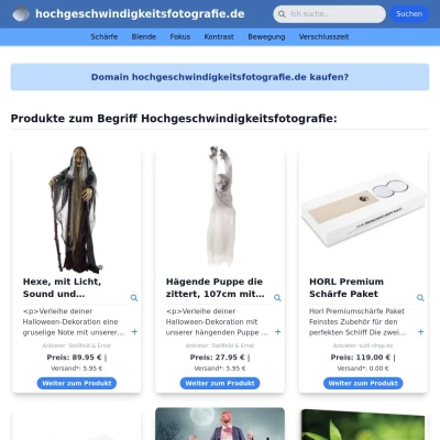 Screenshot hochgeschwindigkeitsfotografie.de