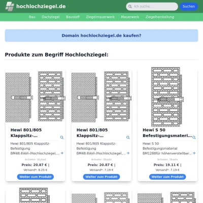 Screenshot hochlochziegel.de