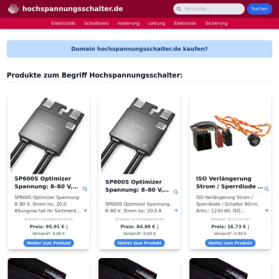 Screenshot hochspannungsschalter.de